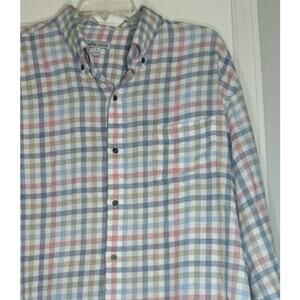Peter Millar Men's XL Plaid Button Down Long Sleeve